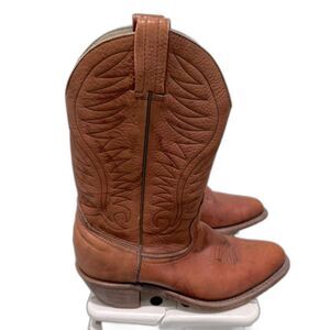 Dexter Women Boots Western Cowboy Sz 8.5 Cognac Brown Mid Calf Unisex Men 6